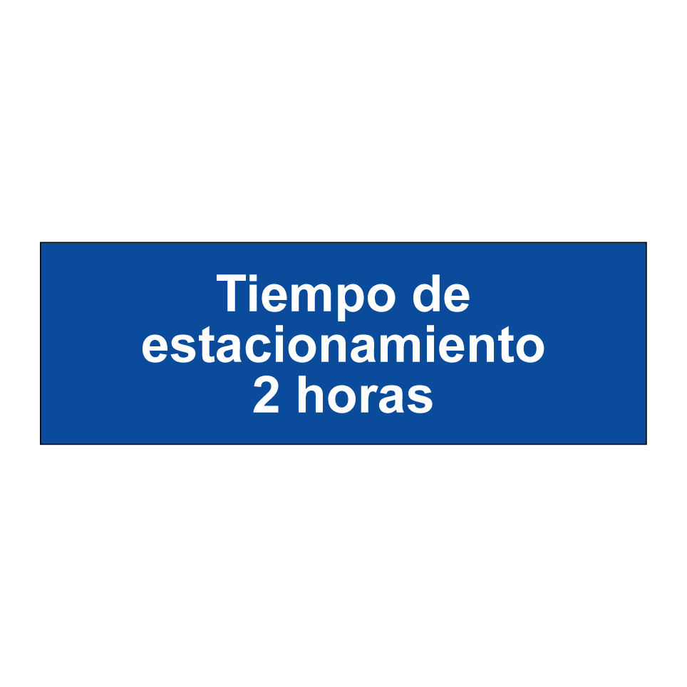 Tiempo de estacionamiento 2 horas