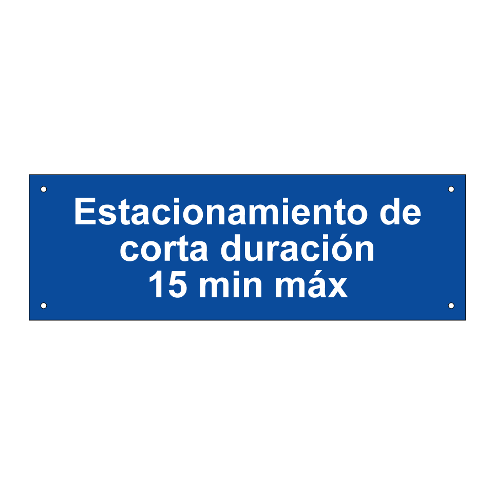 Estacionamiento de corta duración 15 min máx