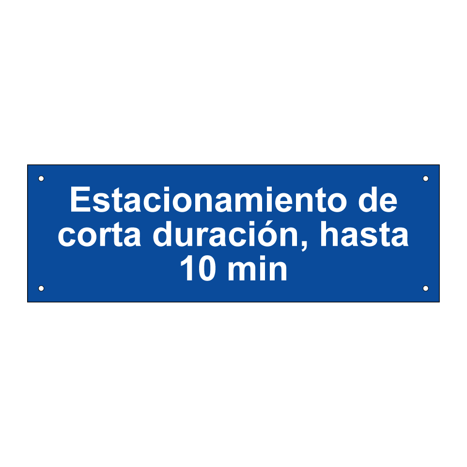 Estacionamiento de corta duración, hasta 10 min