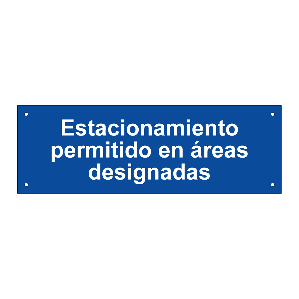 Estacionamiento permitido en áreas designadas