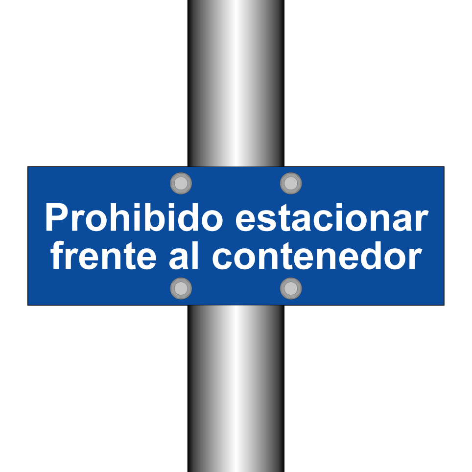 Prohibido estacionar frente al contenedor