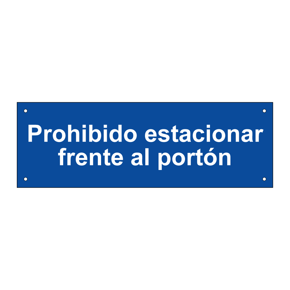 Prohibido estacionar frente al portón