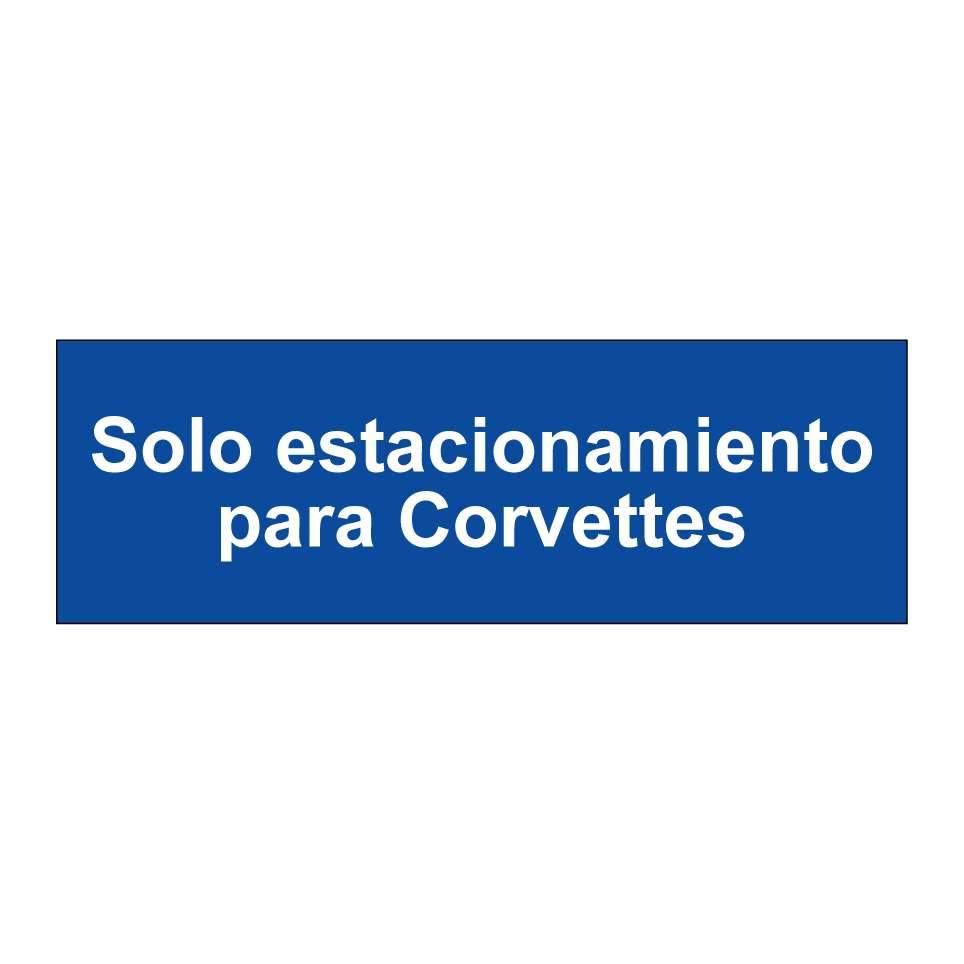 Solo estacionamiento para Corvettes
