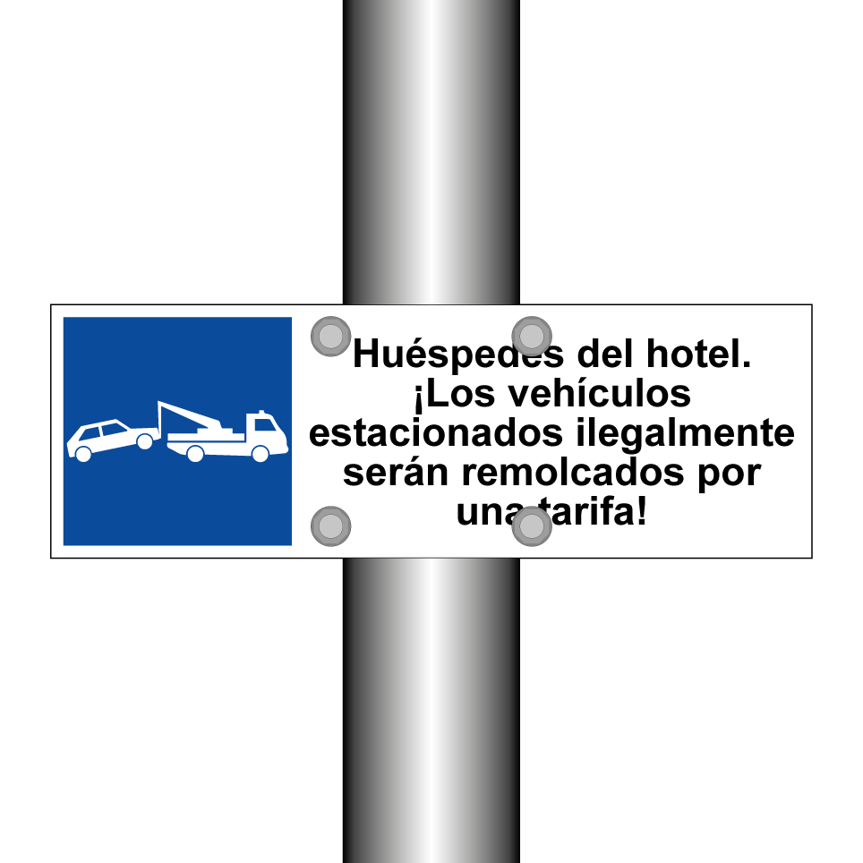 Huéspedes del hotel. ¡Los vehículos estacionados ilegalmente serán remolcados por una tarifa!