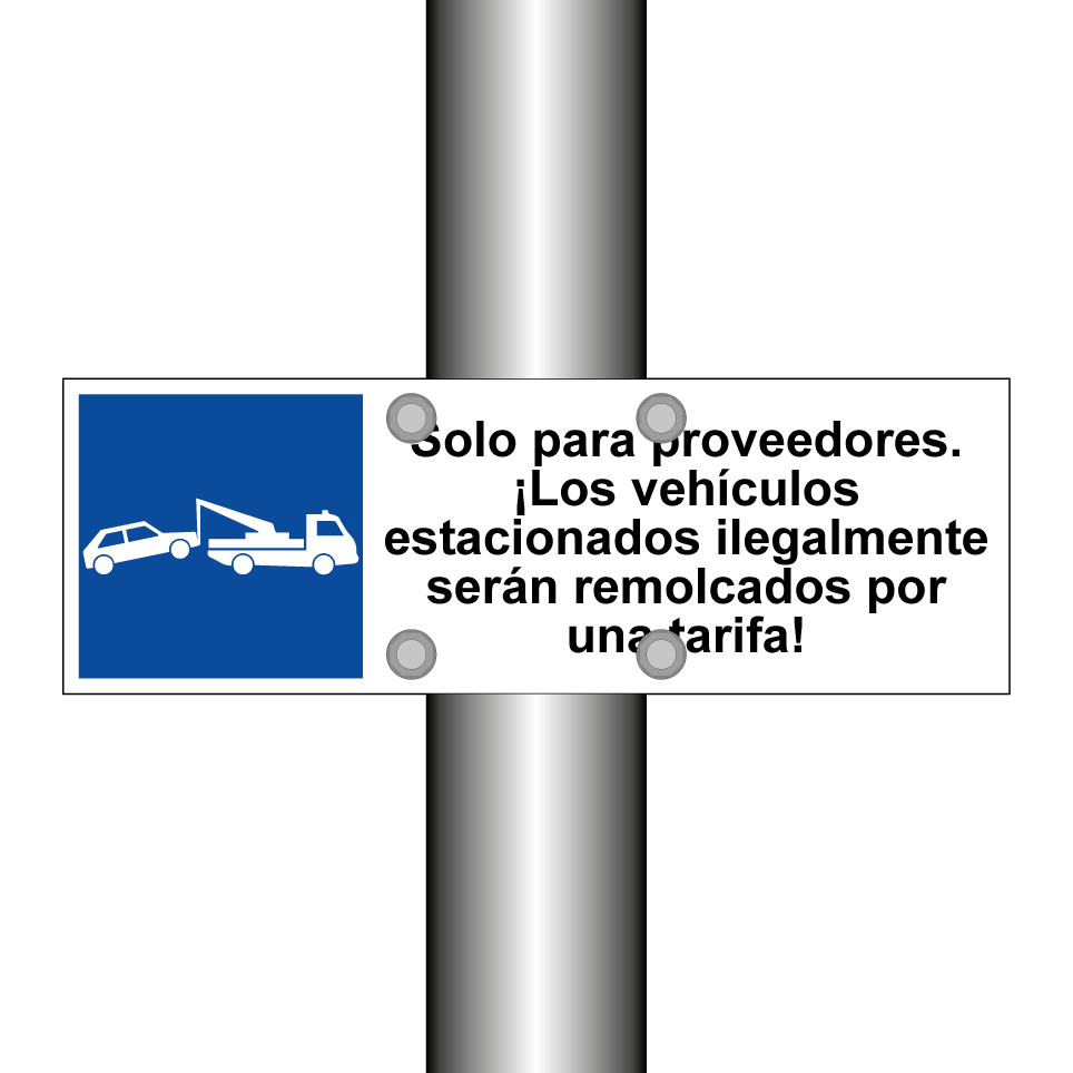 Solo para proveedores. ¡Los vehículos estacionados ilegalmente serán remolcados por una tarifa!