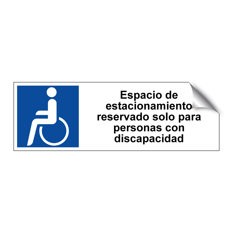 Espacio de estacionamiento reservado solo para personas con discapacidad