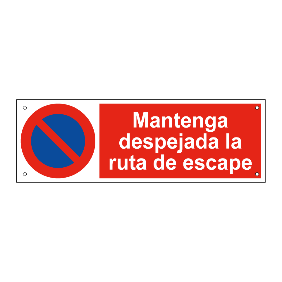 Mantenga despejada la ruta de escape
