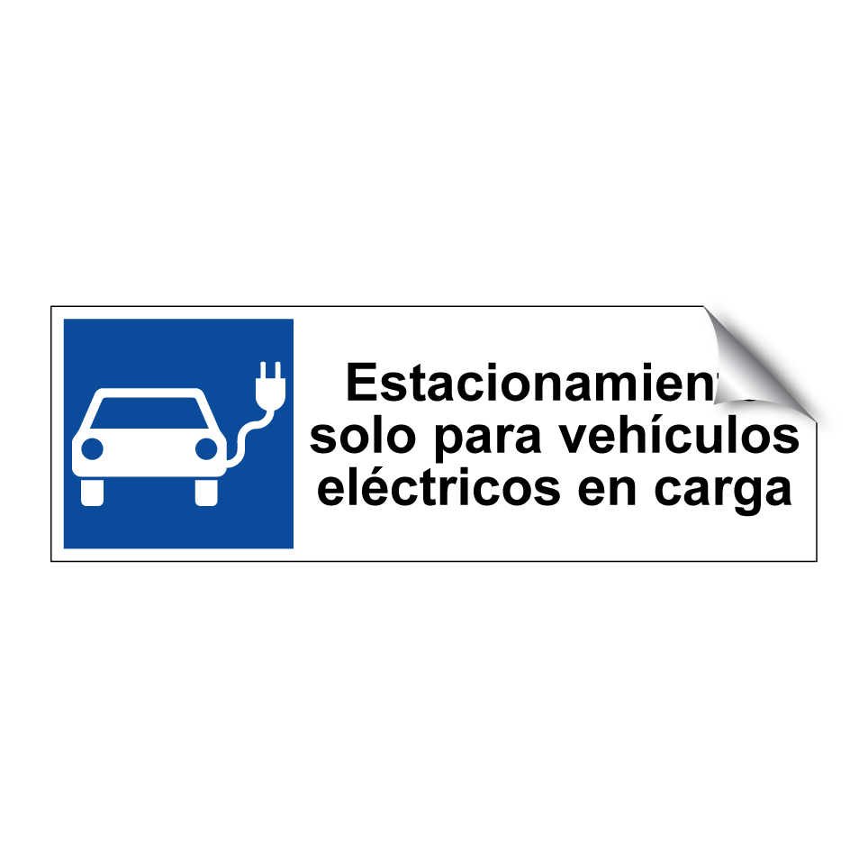 Estacionamiento solo para vehículos eléctricos en carga