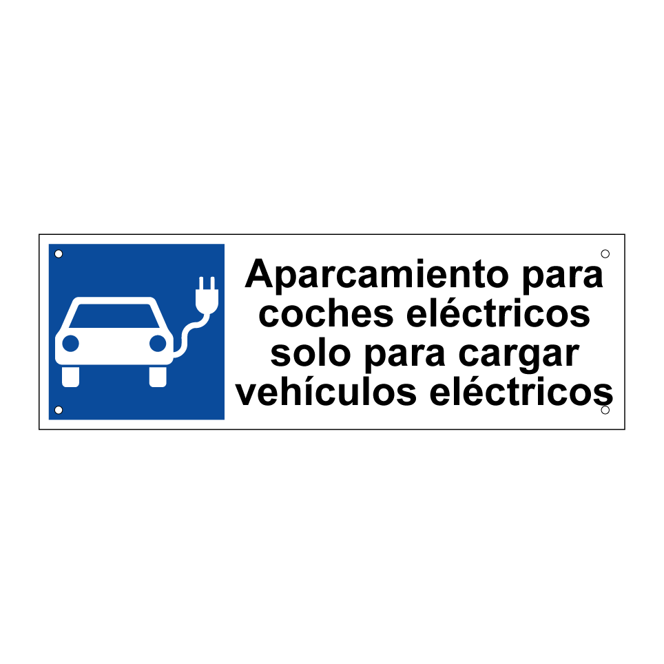 Aparcamiento para coches eléctricos solo para cargar vehículos eléctricos