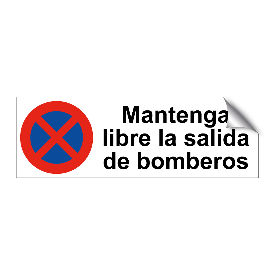 Mantenga libre la salida de bomberos
