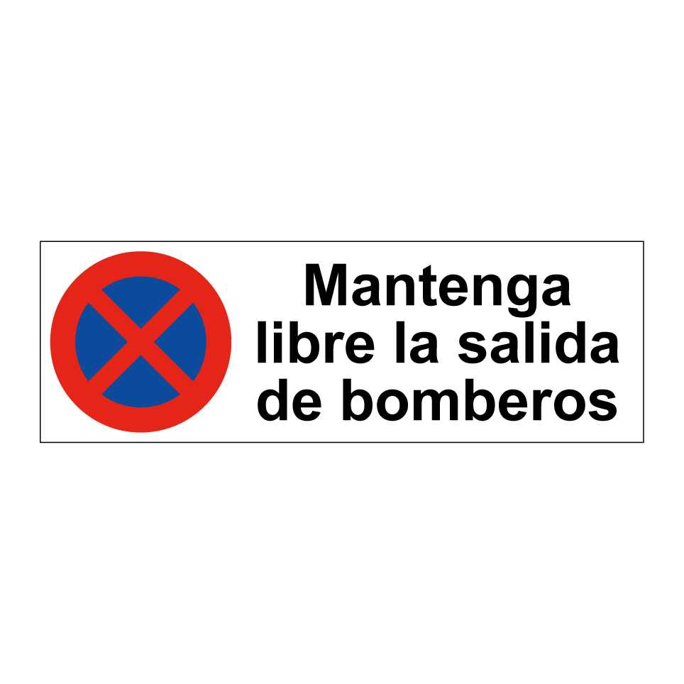 Mantenga libre la salida de bomberos