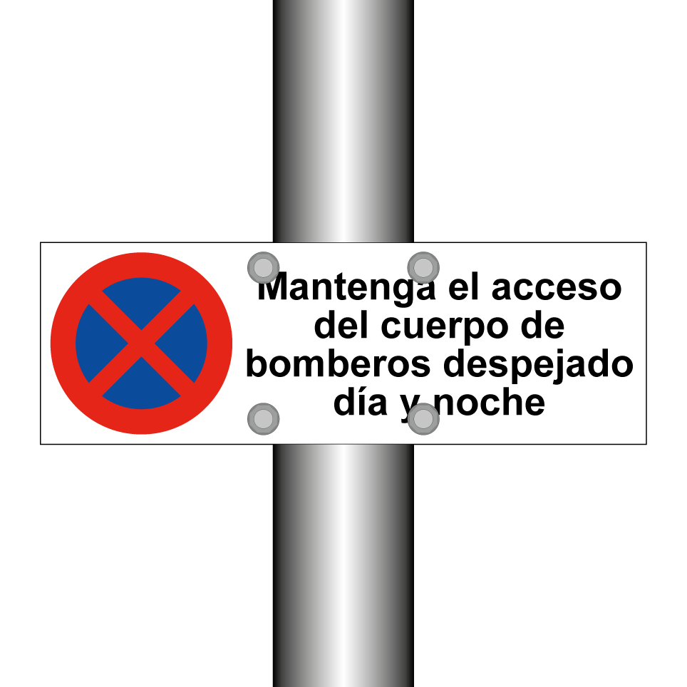 Mantenga el acceso del cuerpo de bomberos despejado día y noche