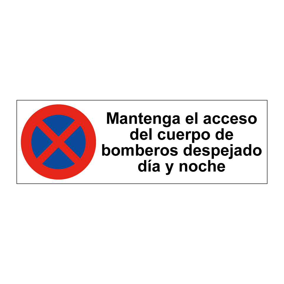 Mantenga el acceso del cuerpo de bomberos despejado día y noche