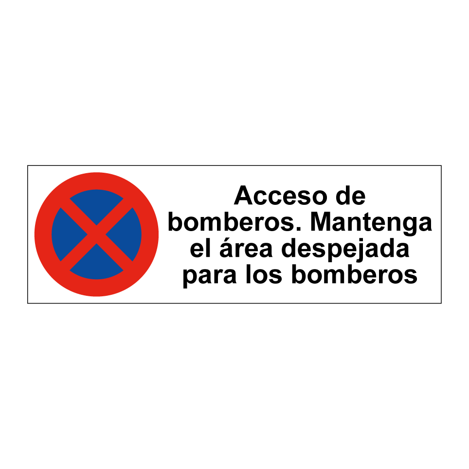 Acceso de bomberos. Mantenga el área despejada para los bomberos