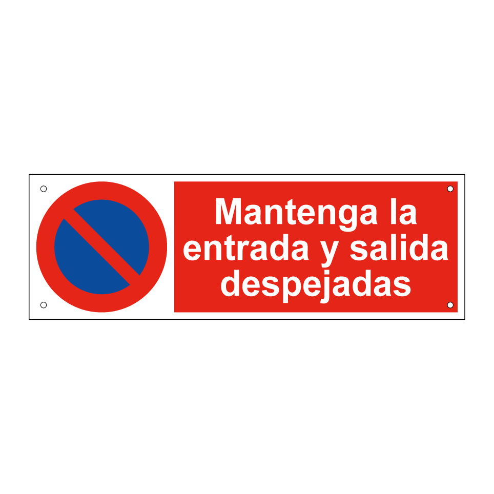 Mantenga la entrada y salida despejadas