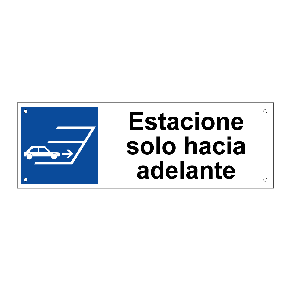 Estacione solo hacia adelante
