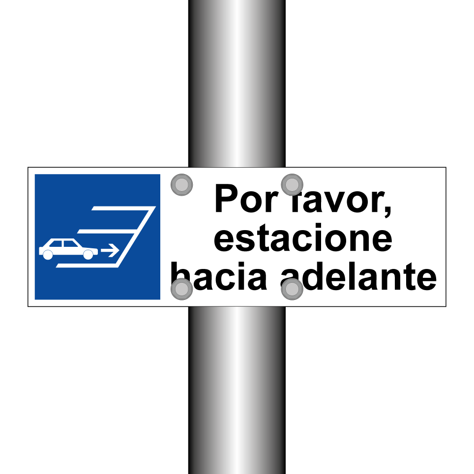 Por favor, estacione hacia adelante
