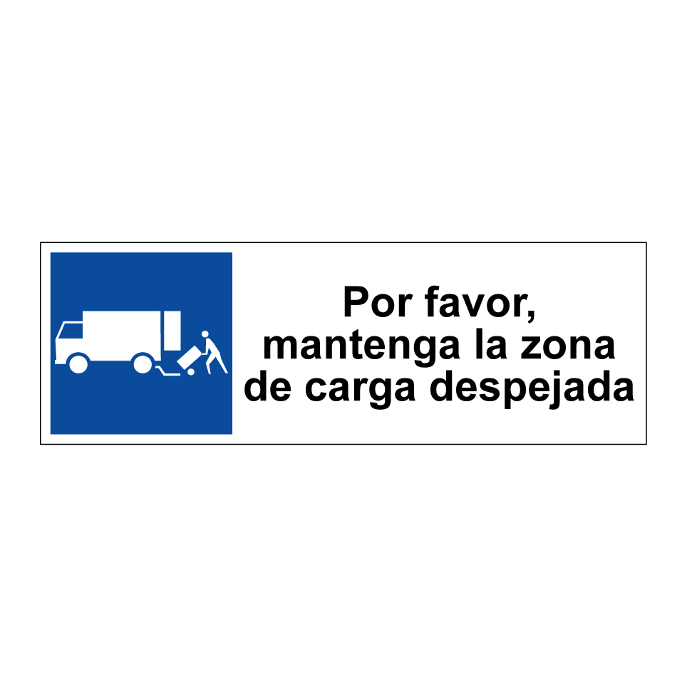 Por favor, mantenga la zona de carga despejada