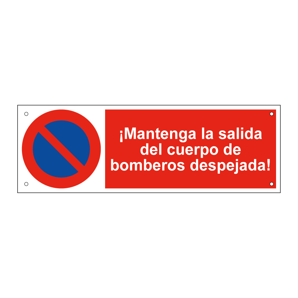 ¡Mantenga la salida del cuerpo de bomberos despejada!