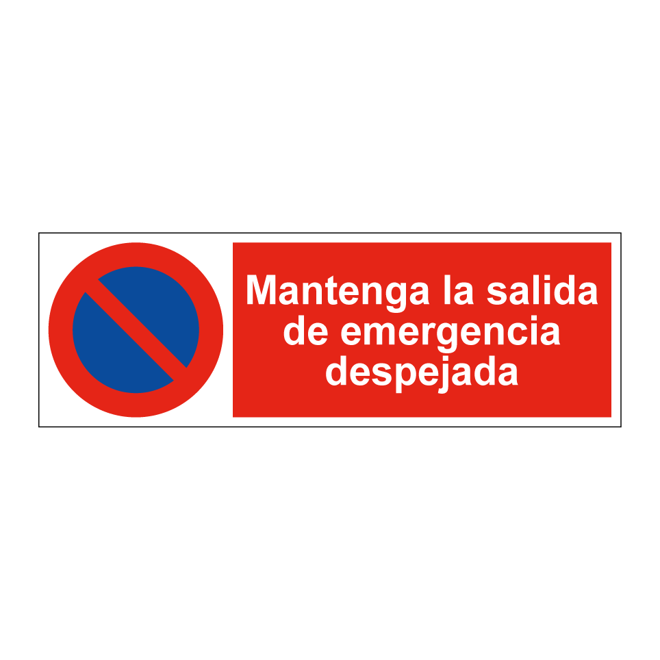 Mantenga la salida de emergencia despejada