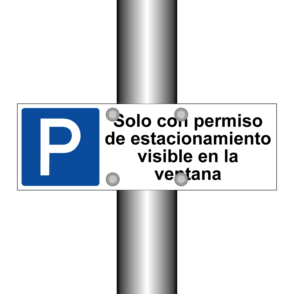 Solo con permiso de estacionamiento visible en la ventana