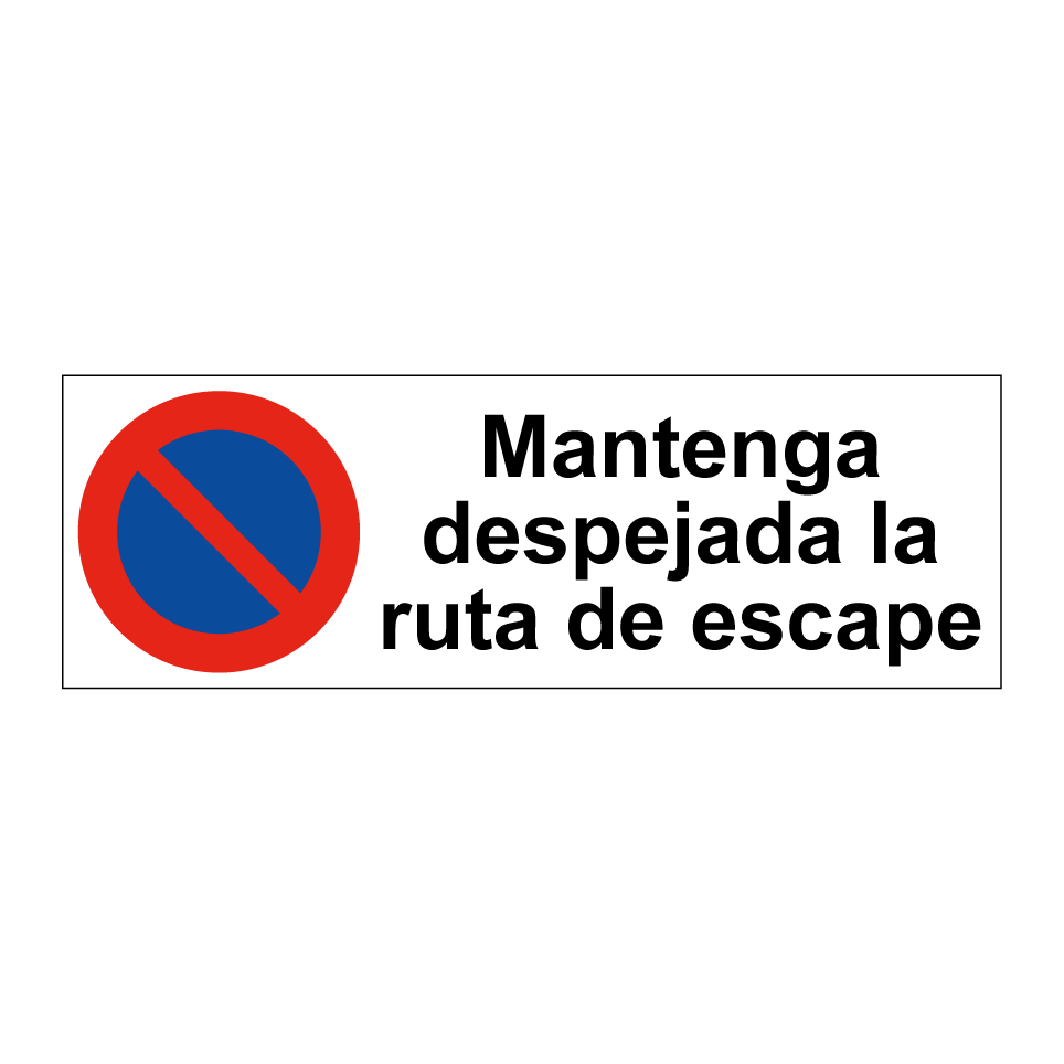 Mantenga despejada la ruta de escape