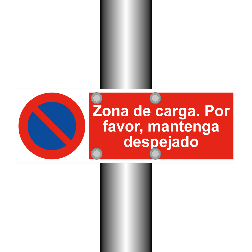 Zona de carga. Por favor, mantenga despejado