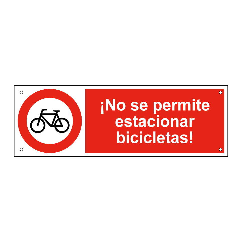 ¡No se permite estacionar bicicletas!