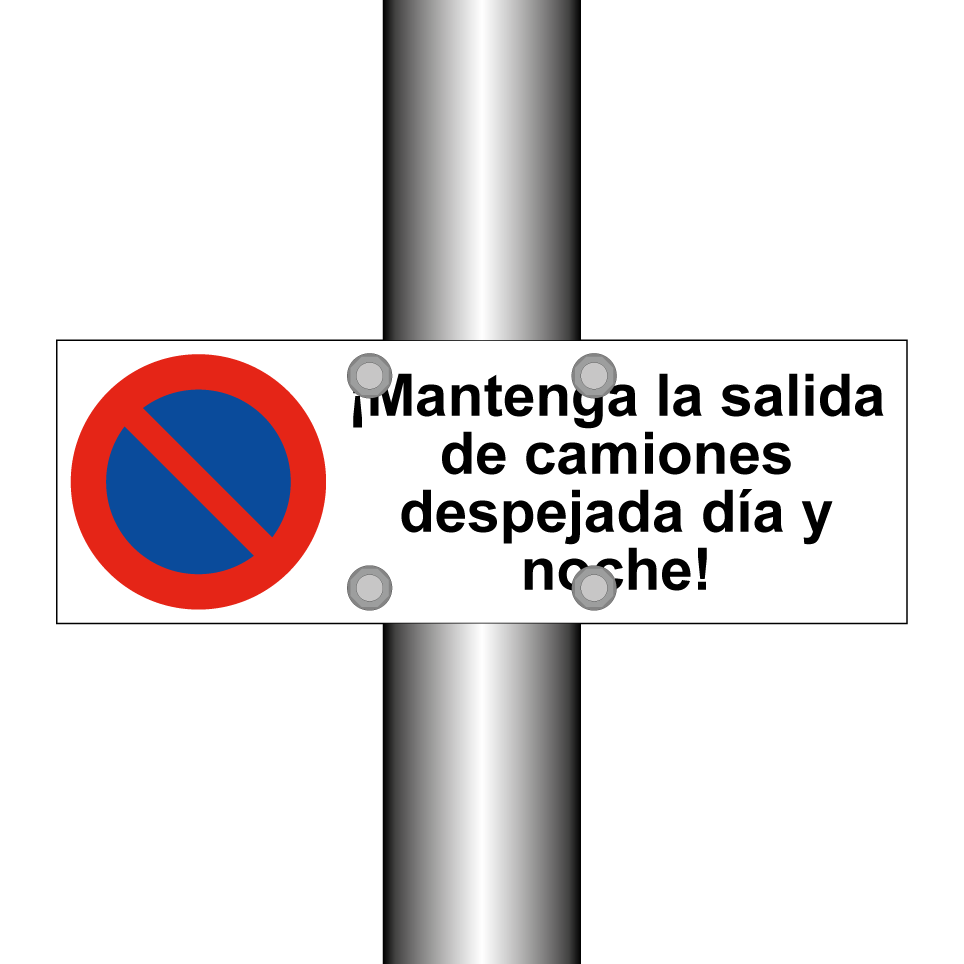 ¡Mantenga la salida de camiones despejada día y noche!