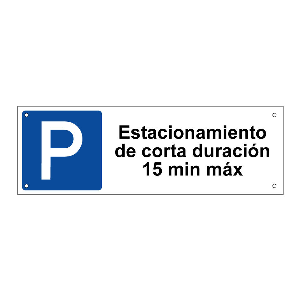 Estacionamiento de corta duración 15 min máx