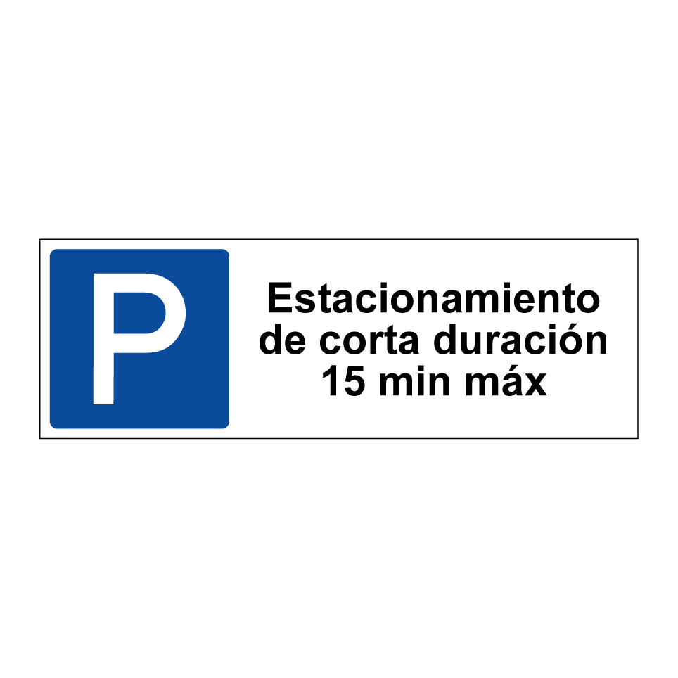 Estacionamiento de corta duración 15 min máx