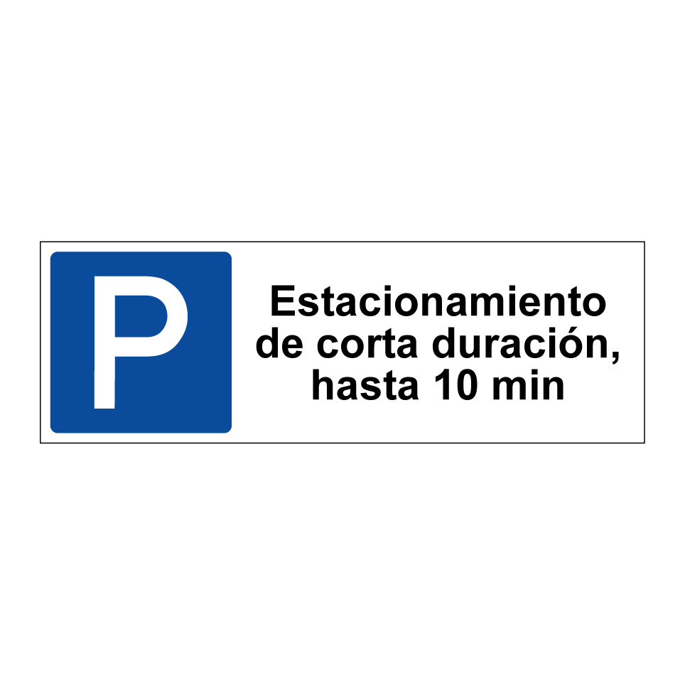 Estacionamiento de corta duración, hasta 10 min