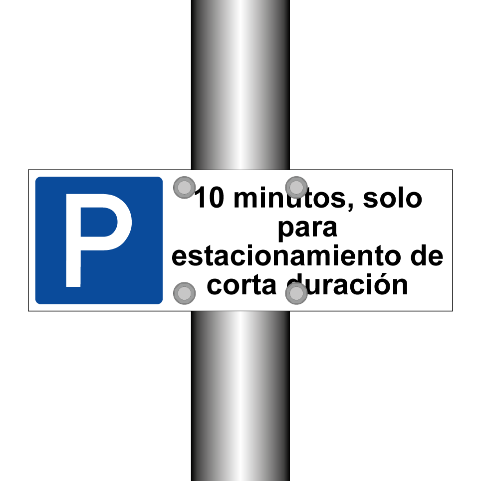10 minutos, solo para estacionamiento de corta duración