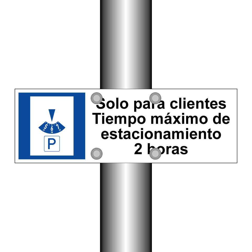 Solo para clientes Tiempo máximo de estacionamiento 2 horas