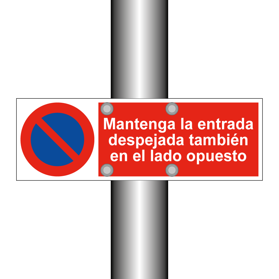 Mantenga la entrada despejada también en el lado opuesto