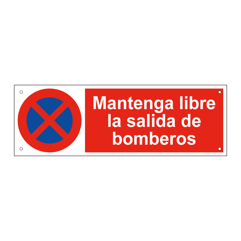 Mantenga libre la salida de bomberos