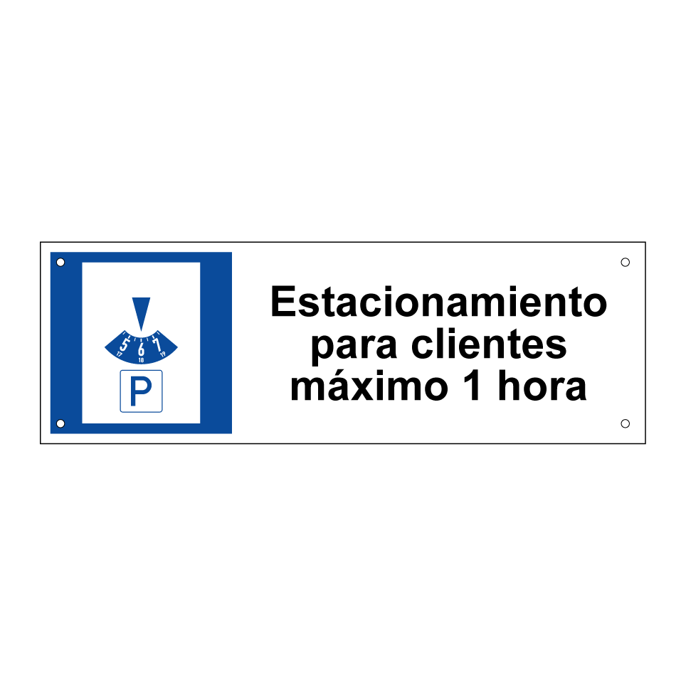Estacionamiento para clientes máximo 1 hora