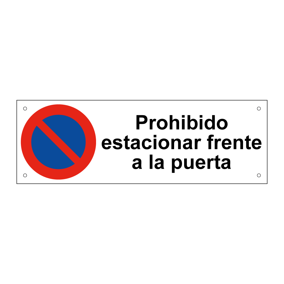 Prohibido estacionar frente a la puerta