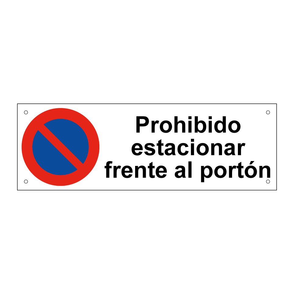 Prohibido estacionar frente al portón