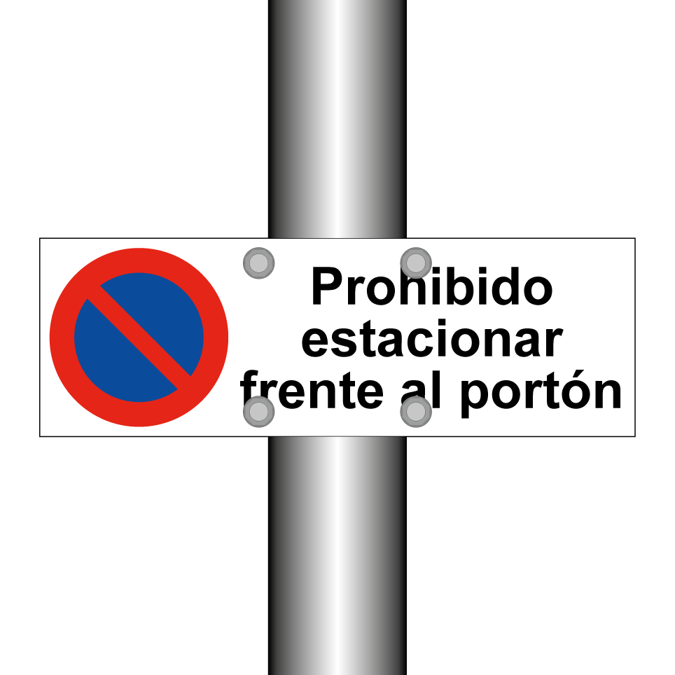 Prohibido estacionar frente al portón