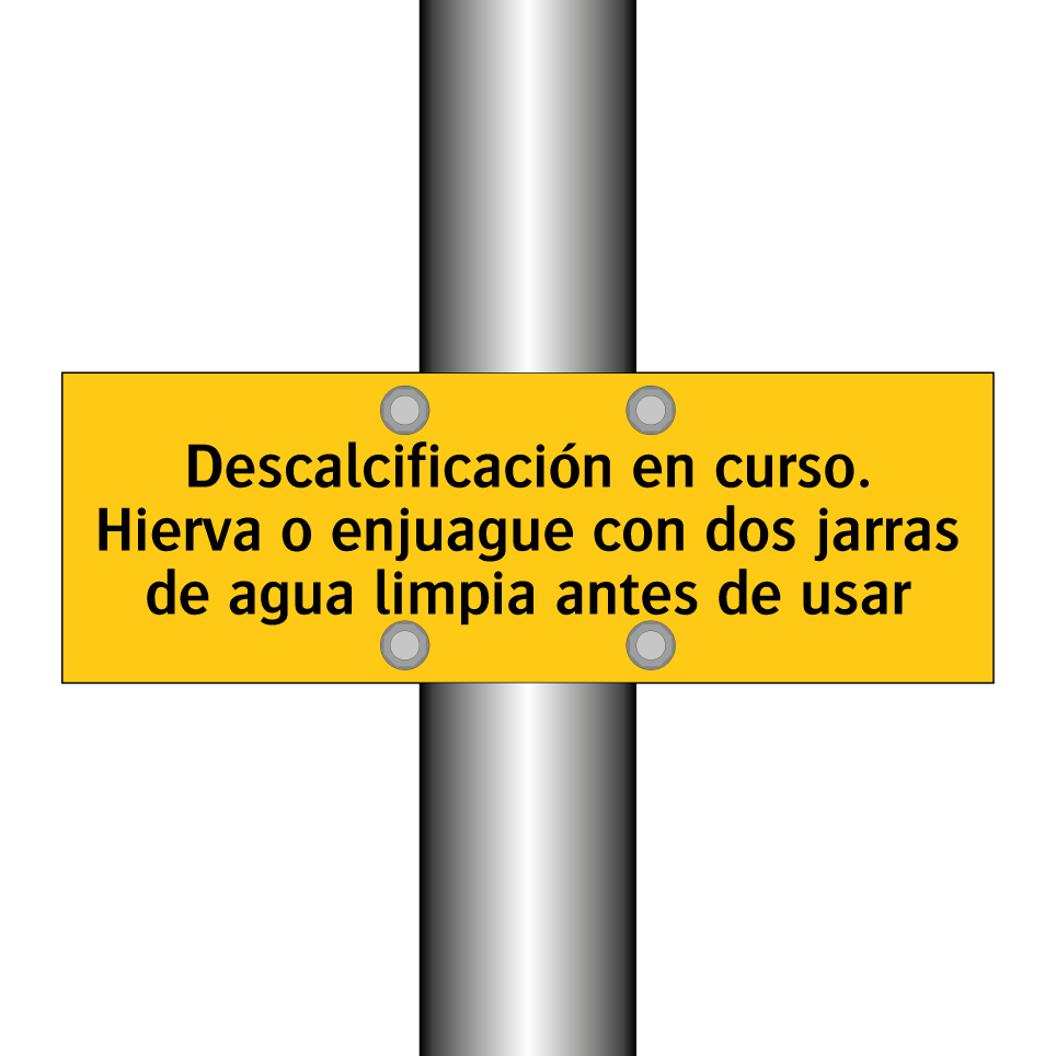 Descalcificación en curso. Hierva o enjuague con dos jarras de agua limpia antes de usar