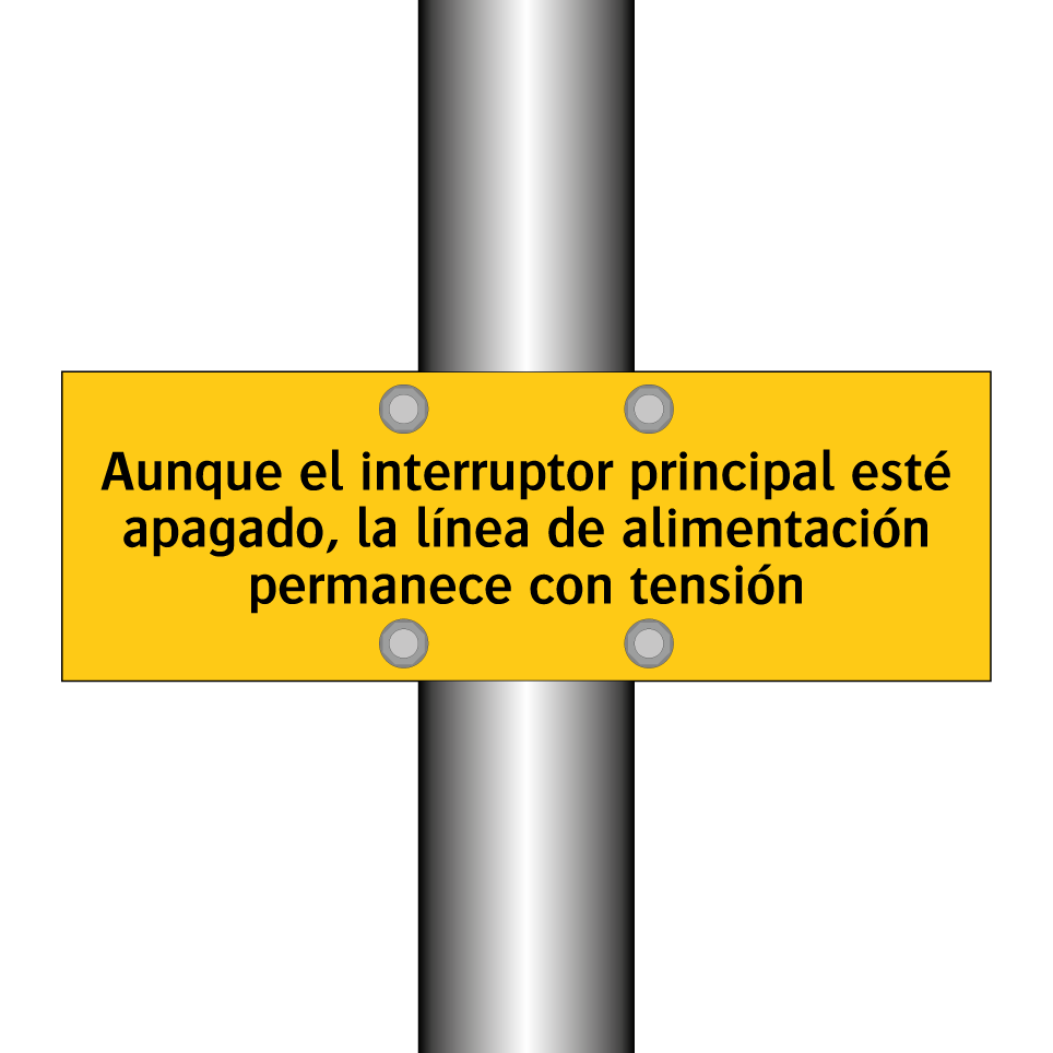 Aunque el interruptor principal esté apagado, la línea de alimentación permanece con tensión