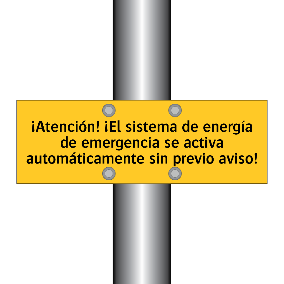¡Atención! ¡El sistema de energía de emergencia se activa automáticamente sin previo aviso!