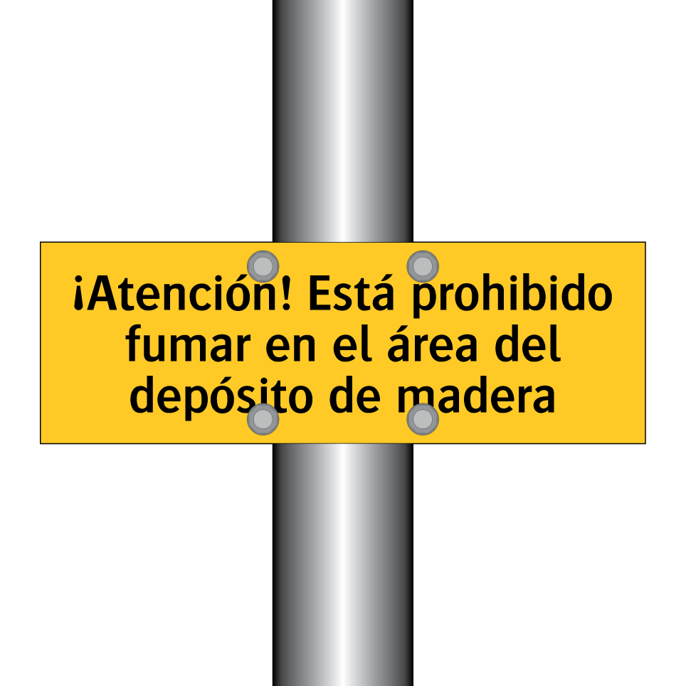 ¡Atención! Está prohibido fumar en el área del depósito de madera