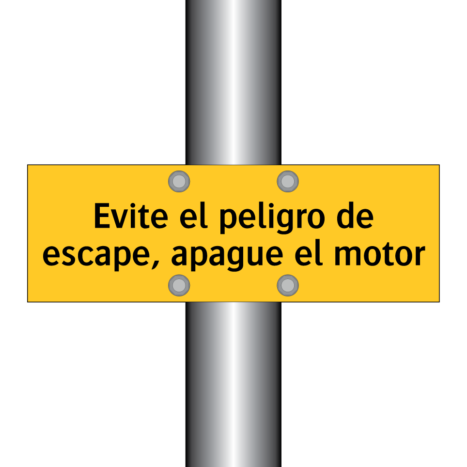 Evite el peligro de escape, apague el motor