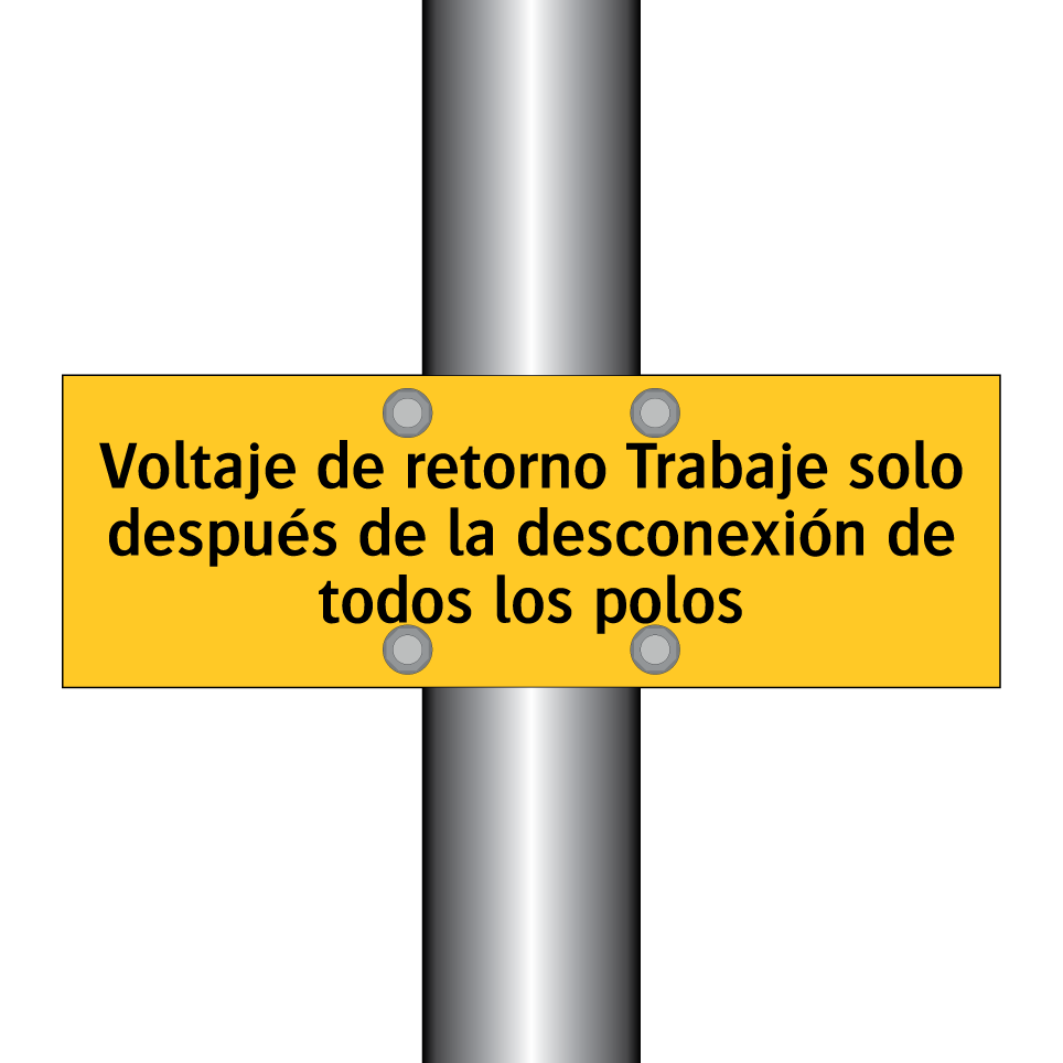 Voltaje de retorno Trabaje solo después de la desconexión de todos los polos