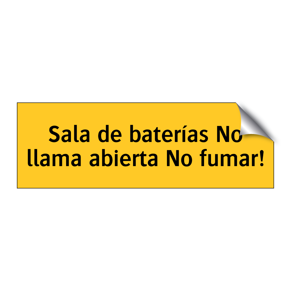 Sala de baterías No llama abierta No fumar!