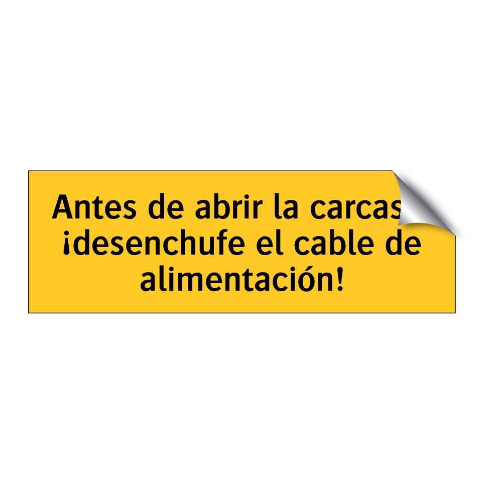 Antes de abrir la carcasa, ¡desenchufe el cable de alimentación!