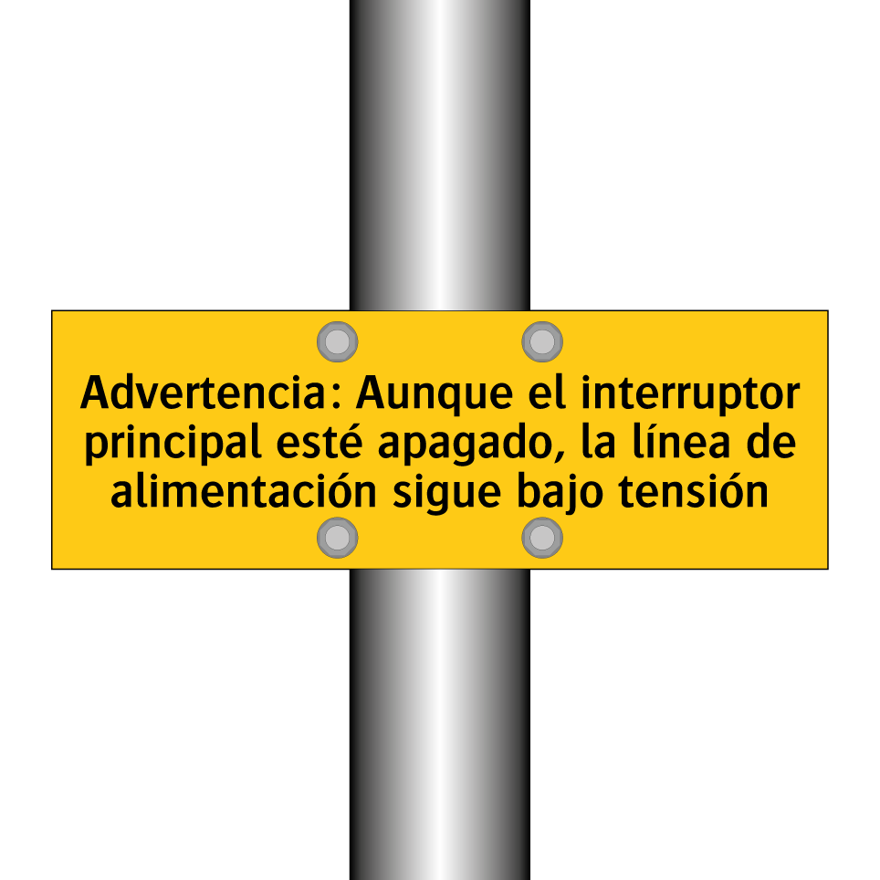 Advertencia: Aunque el interruptor principal esté apagado, la línea de alimentación sigue bajo tensión