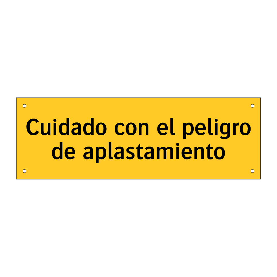 Cuidado con el peligro de aplastamiento